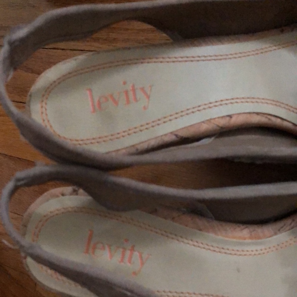 Women’s suede sling back wedges - Picture 5 of 6